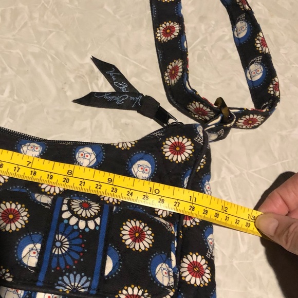 Vera Bradley Navy Owls Quilted Canvas Crossbody Hobo Bag 12”x3”x6” - Picture 7 of 9